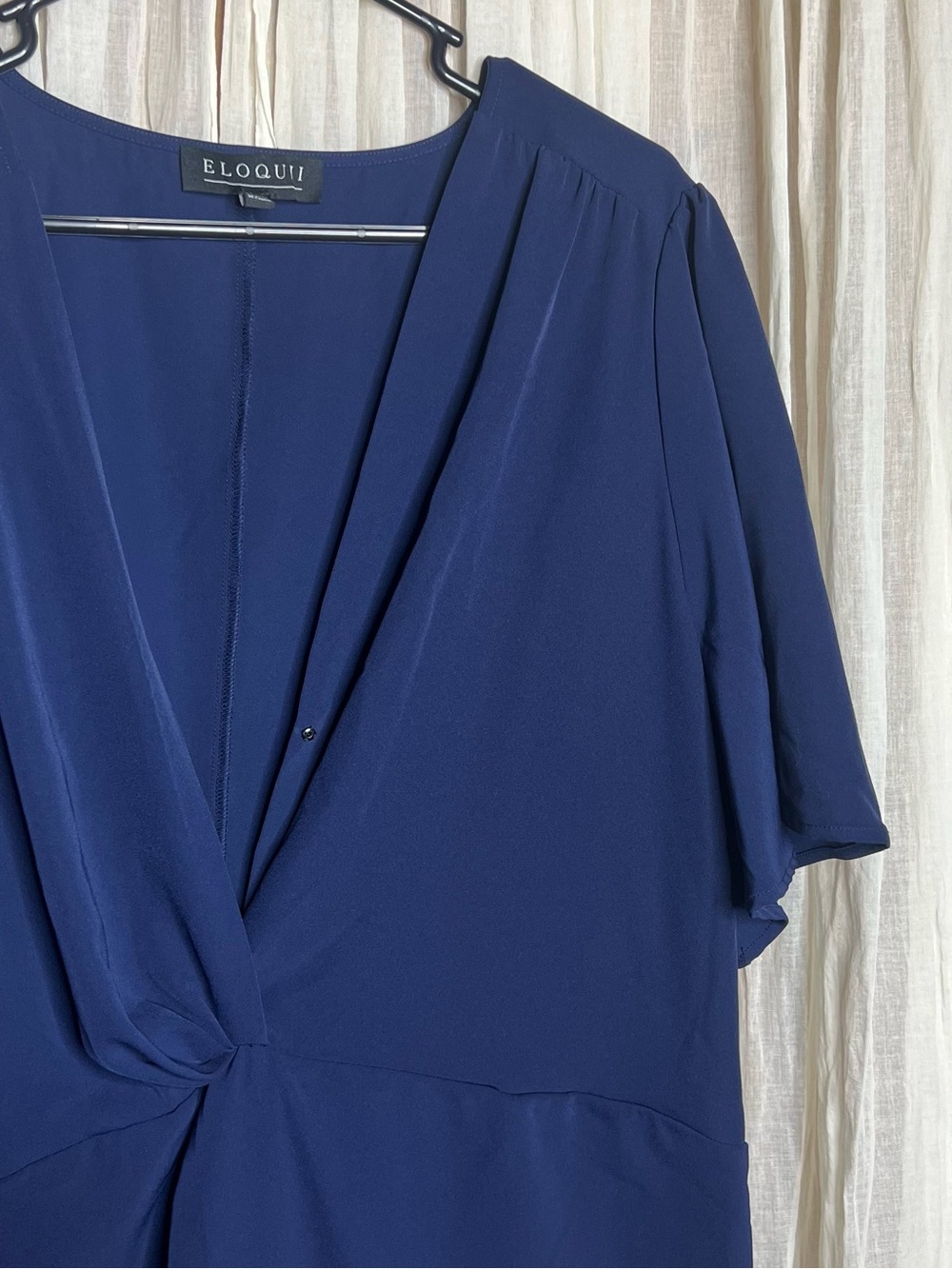 NWT Eloquii Navy Draped Front Dress - Picture 2 of 5